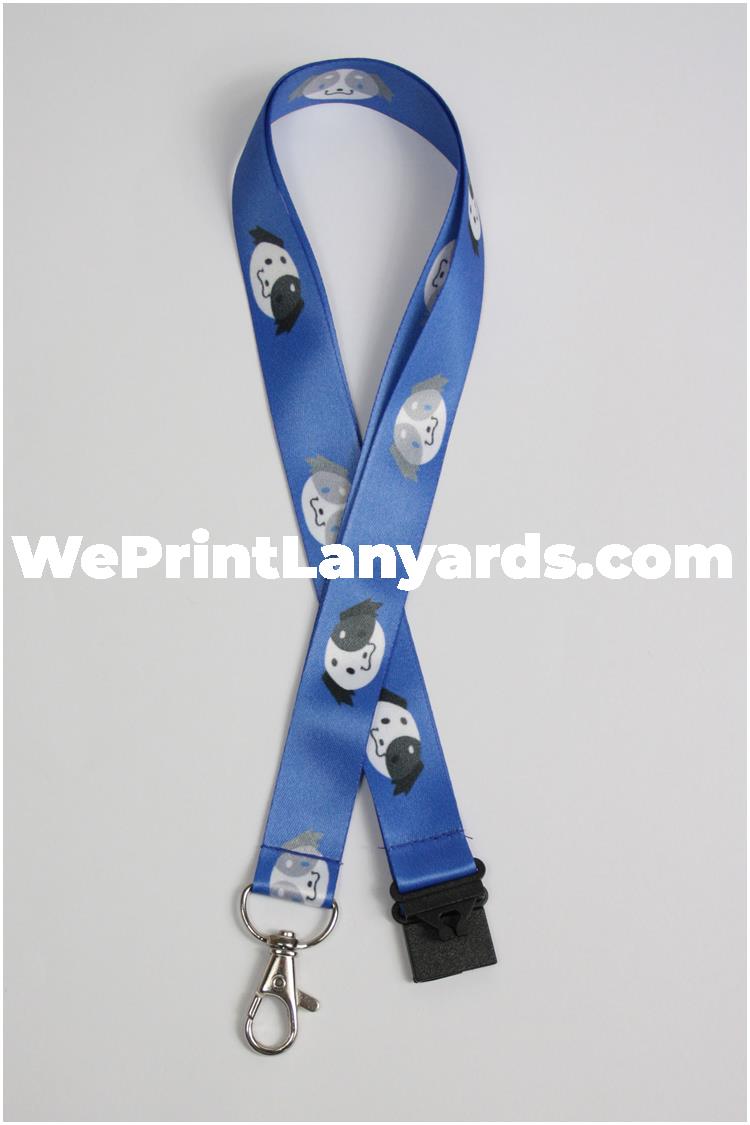 royal blue cartoon dog printed lanyard